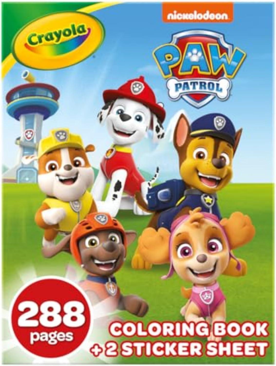 Crayola Paw Patrol Coloring Book (288pgs), Kids Coloring Book Pages & Stickers, Paw Patrol Gift & Toys, Toddler Stocking Stuffer