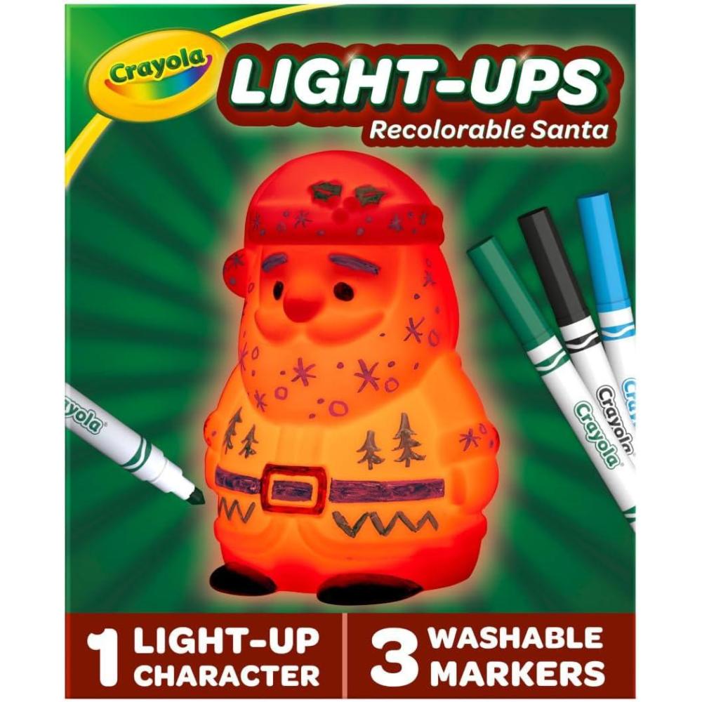 Crayola Light Ups Reindeer, Recolorable Light Up Toy for Kids, Reindeer Decor, Glow in the Dark, Holiday Gift for Kids, Ages 4+(Santa)