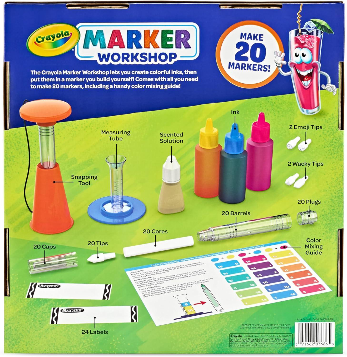 Crayola Marker Maker Kit for Kids (20 Markers), DIY Scented, Emoji, Broad & Fine Tip Markers, Arts & Crafts, Holiday & Christmas Gifts for Boys & Girls, Ages 6+