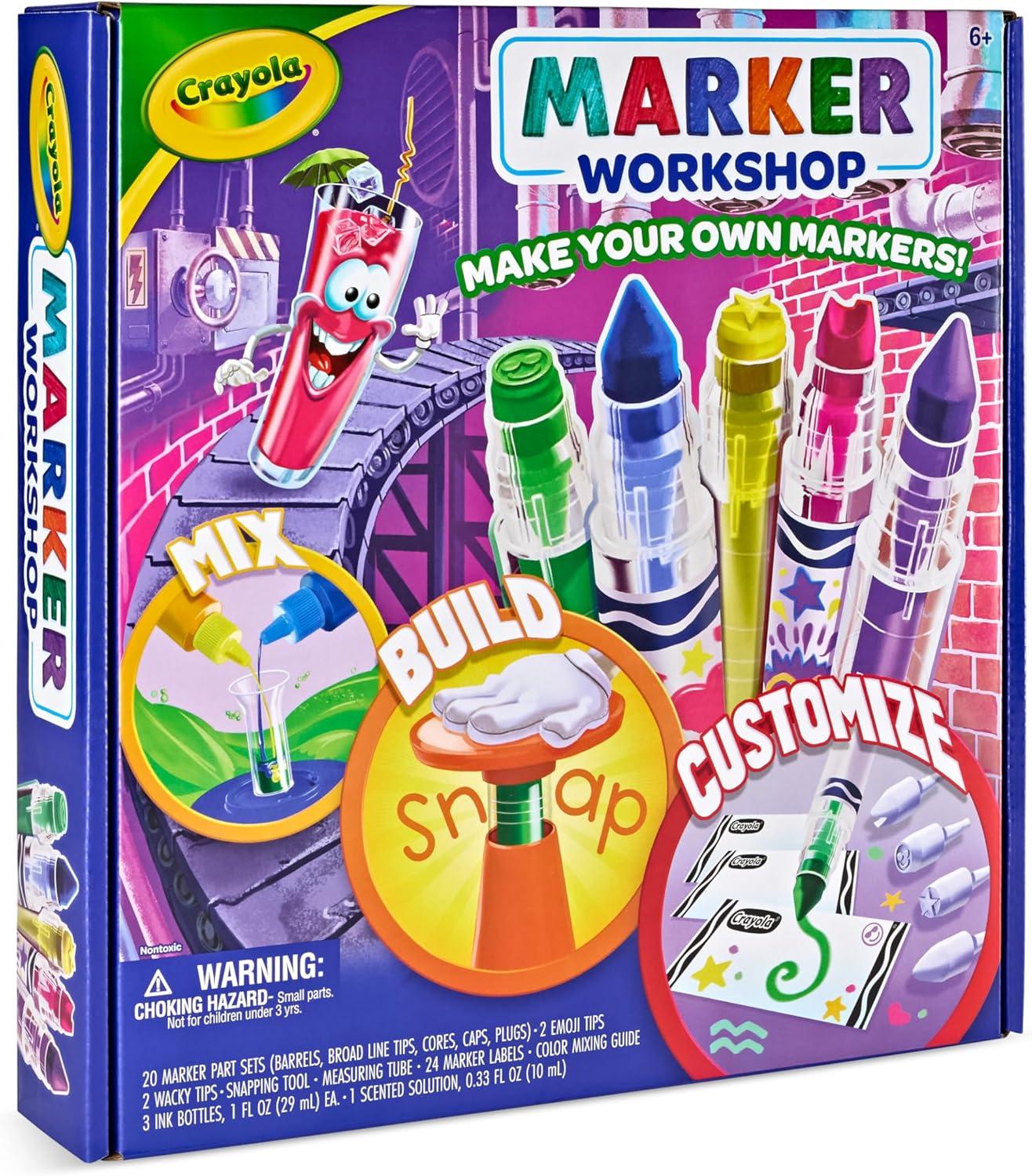 Crayola Marker Maker Kit for Kids (20 Markers), DIY Scented, Emoji, Broad & Fine Tip Markers, Arts & Crafts, Holiday & Christmas Gifts for Boys & Girls, Ages 6+
