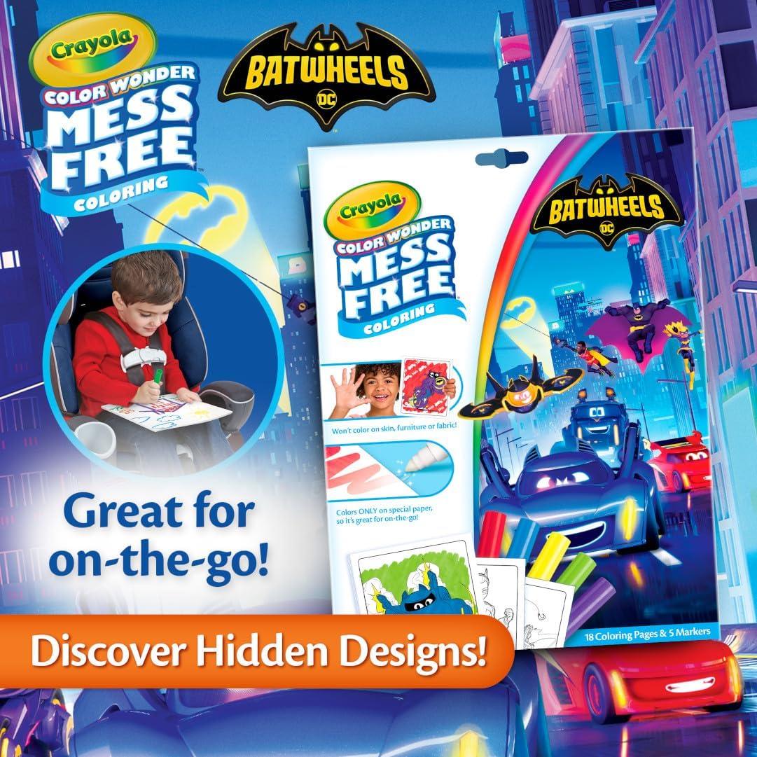 Crayola Disney Color Wonder Bundle (3 Pack), Stocking Stuffers for Kids, Toddler Mess Free Activity Pads & Markers, Disney Coloring Toys, Holiday & Christmas Gifts, 3+(Bat Wheels)