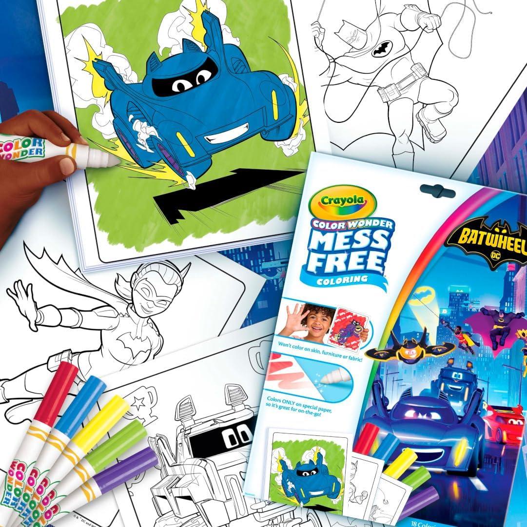 Crayola Disney Color Wonder Bundle (3 Pack), Stocking Stuffers for Kids, Toddler Mess Free Activity Pads & Markers, Disney Coloring Toys, Holiday & Christmas Gifts, 3+(Bat Wheels)