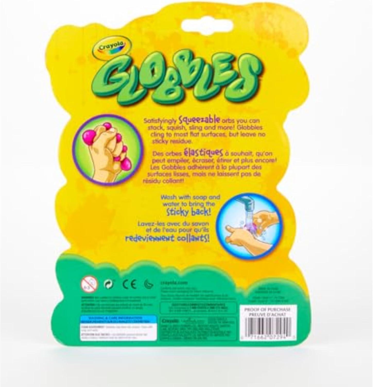 Crayola Globbles Fidget Toy (6ct), Stocking Stuffers for Kids, White Elephant Gifts, Sticky Stress Ball for Adults & Kids, Squishy Balls, Calming Sensory Toys for Stress Relief(6 Count (Pack of 1))