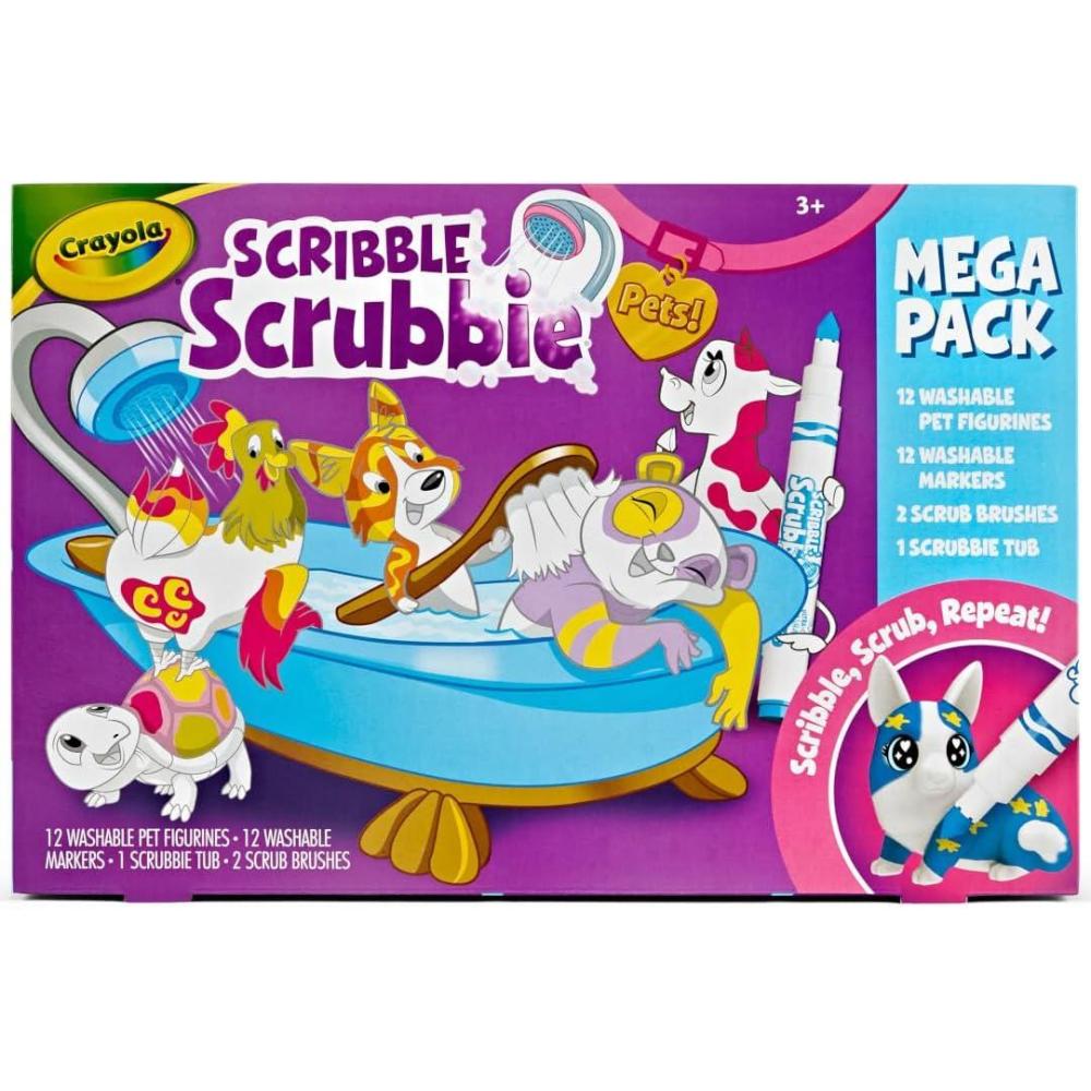 Crayola Scribble Scrubbie Pets Glow Ocean Playset, Toys for Boys & Girls, Gifts for Kids, Ages 3, 4, 5, 6(Mega Pack)