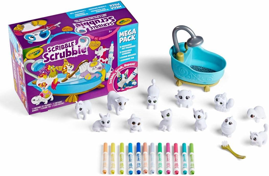 Crayola Scribble Scrubbie Pets Glow Ocean Playset, Toys for Boys & Girls, Gifts for Kids, Ages 3, 4, 5, 6(Mega Pack)