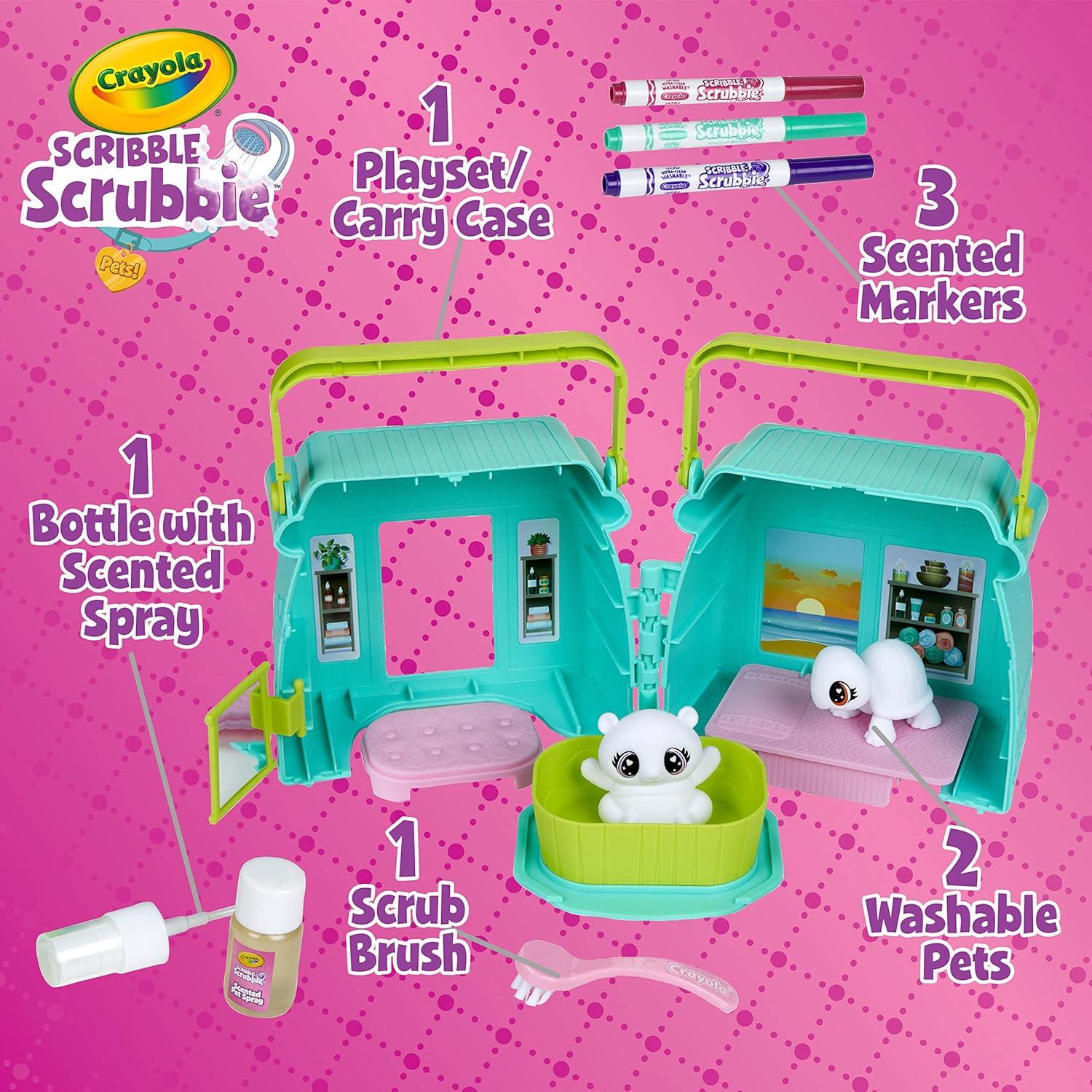 Crayola Scribble Scrubbie Safari 2 Pack Animal Toy Set Age 3+(Scented Spa)