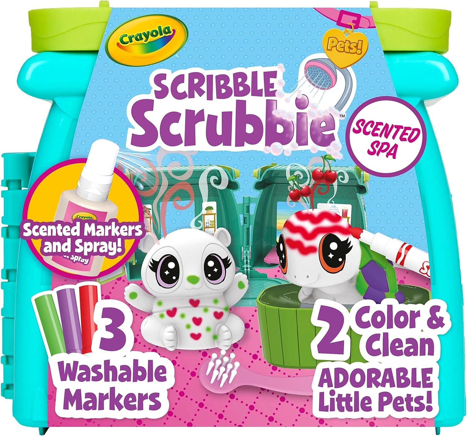 Crayola Scribble Scrubbie Safari 2 Pack Animal Toy Set Age 3+(Scented Spa)