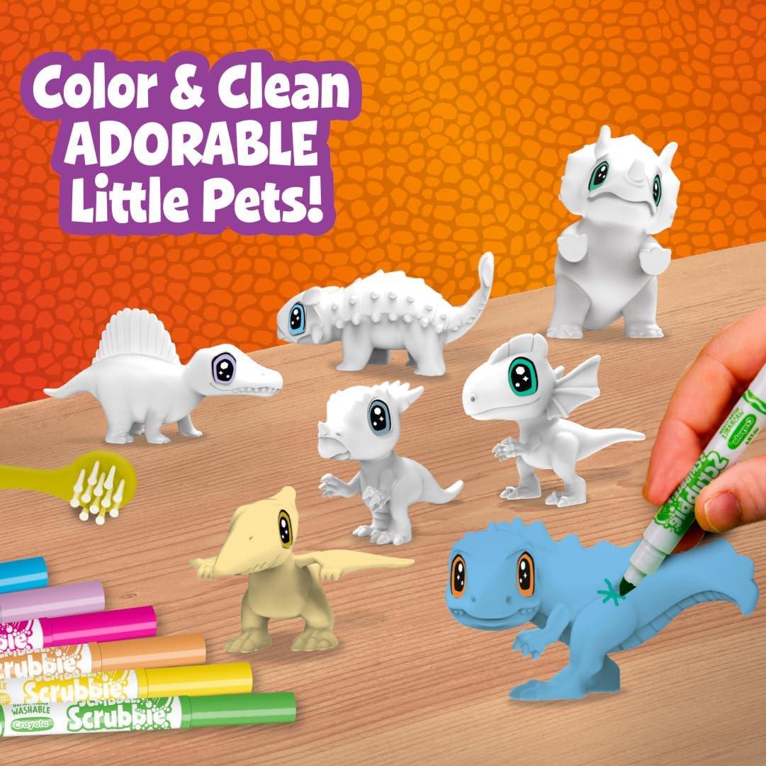 Crayola Scribble Scrubbie Peculiar Pets, Washable Pet Grooming Toy Set for Kids, DIY Toddler Arts & Crafts, Gifts for Girls & Boys, Ages 3+(Dinosaur Glow)