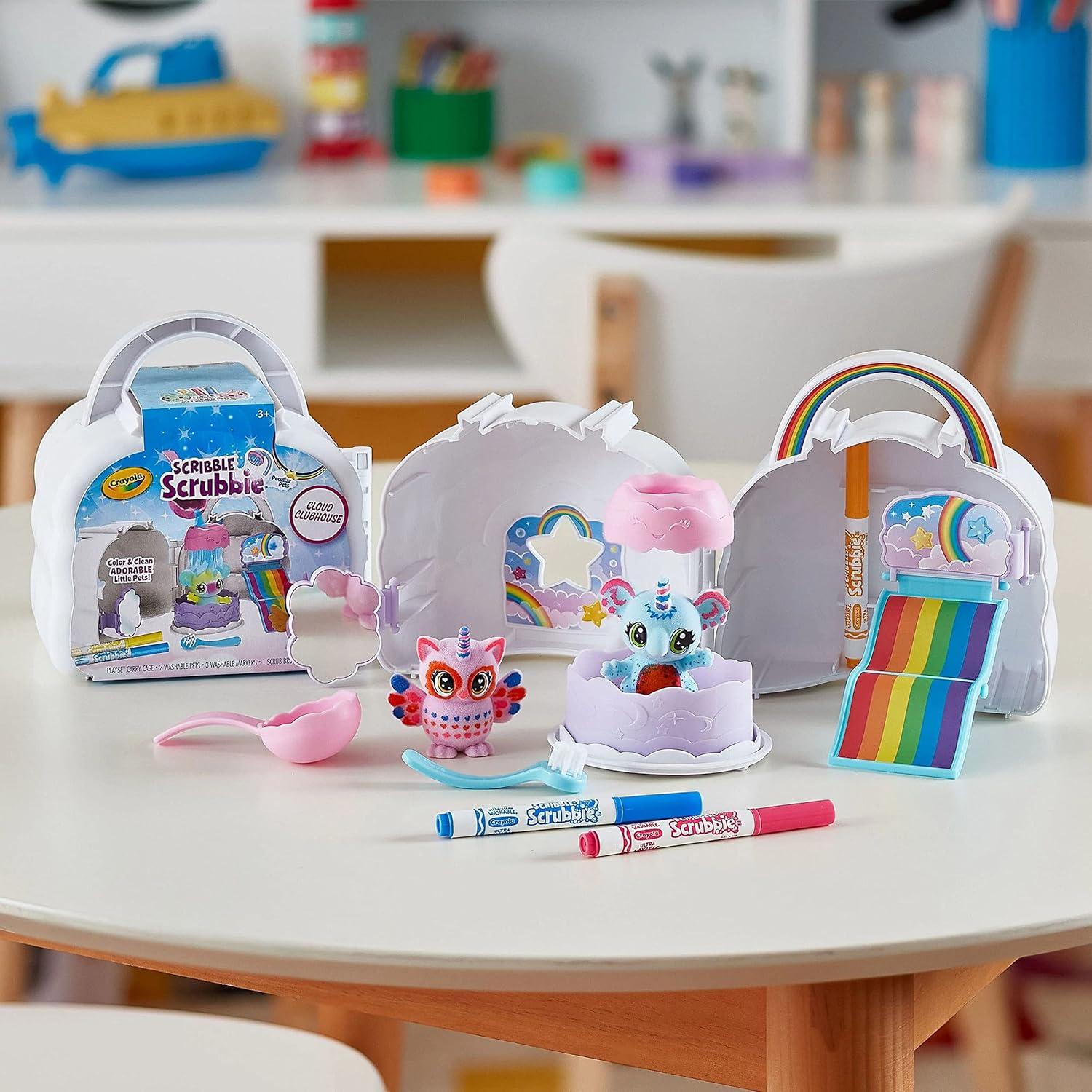 Crayola Scribble Scrubbie Safari 2 Pack Animal Toy Set Age 3+(Cloud Clubhouse)