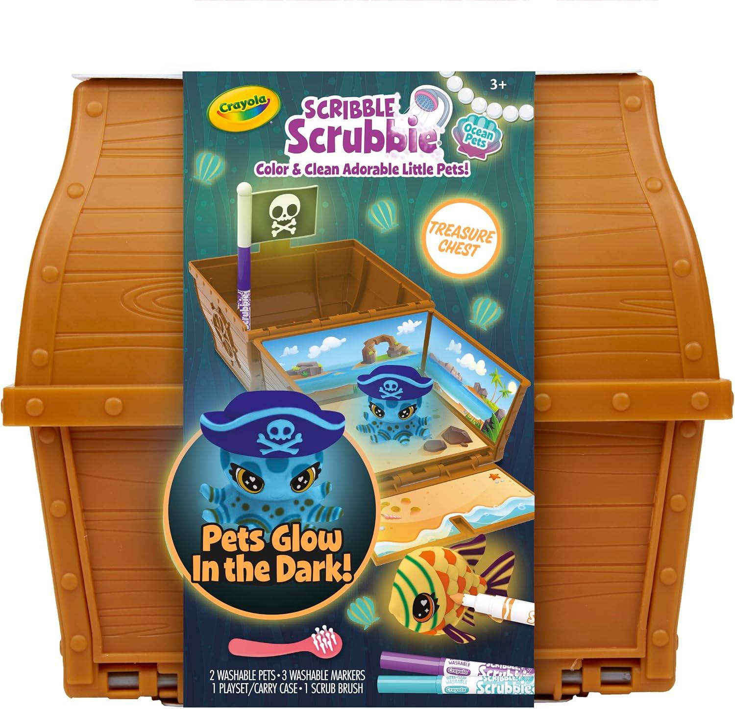 Crayola Scribble Scrubbie Pets Glow Ocean Playset, Toys for Boys & Girls, Gifts for Kids, Ages 3, 4, 5, 6(Glow Ocean Pets)