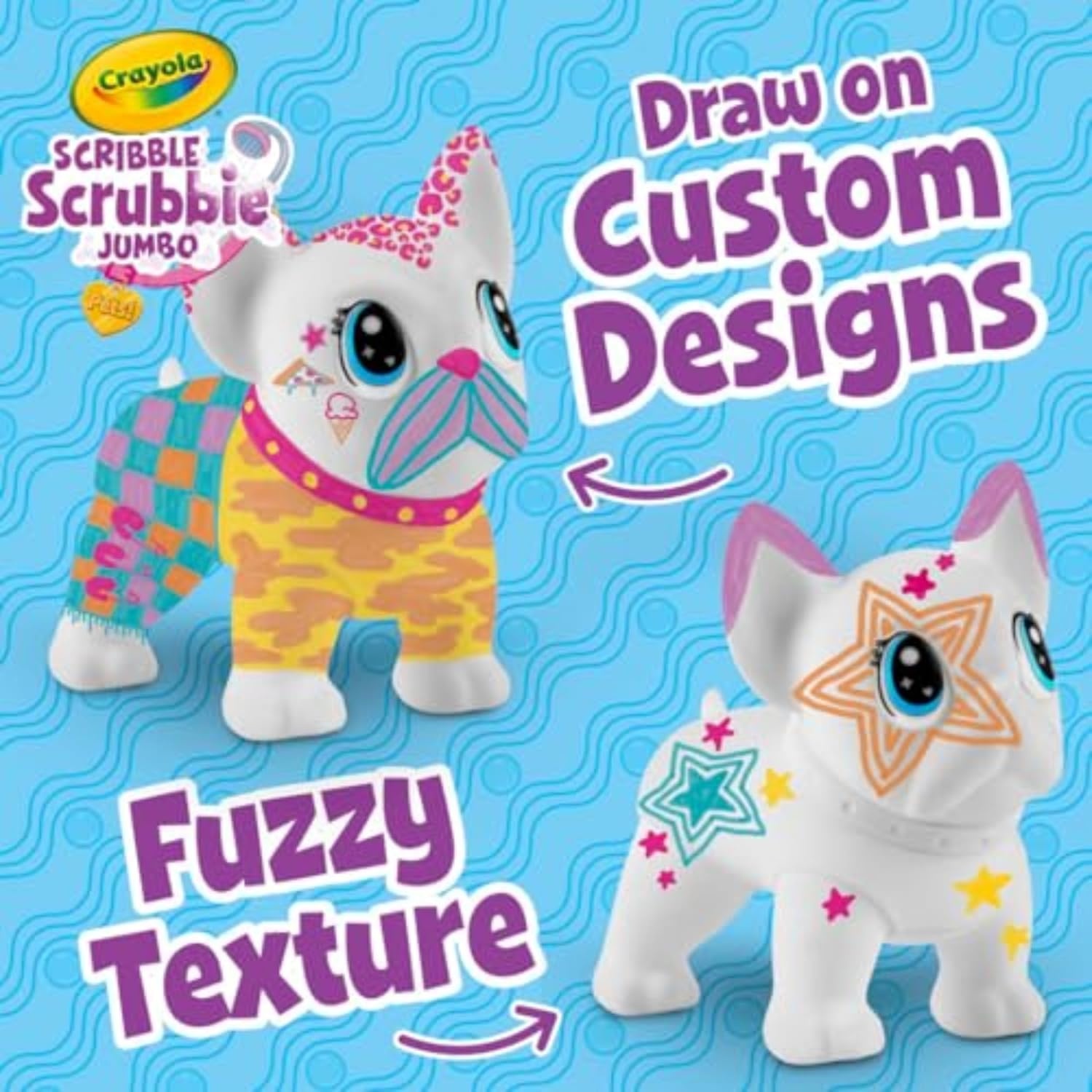 Crayola Jumbo (6 inch) Scribble Scrubbie Pets, Rory the Dino, Posable Kids Toy, Customizable Toy, Gift(Dog)