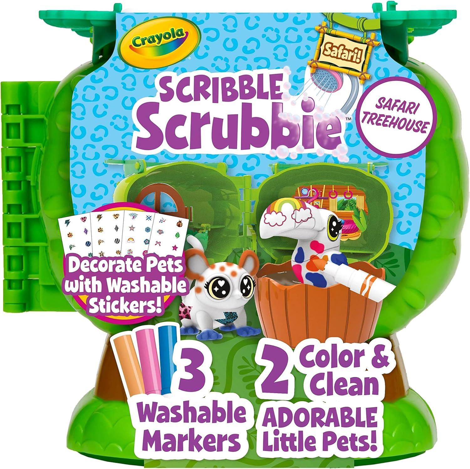 Crayola Scribble Scrubbie Pets Glow Ocean Playset, Toys for Boys & Girls, Gifts for Kids, Ages 3, 4, 5, 6(Safari Treehouse)
