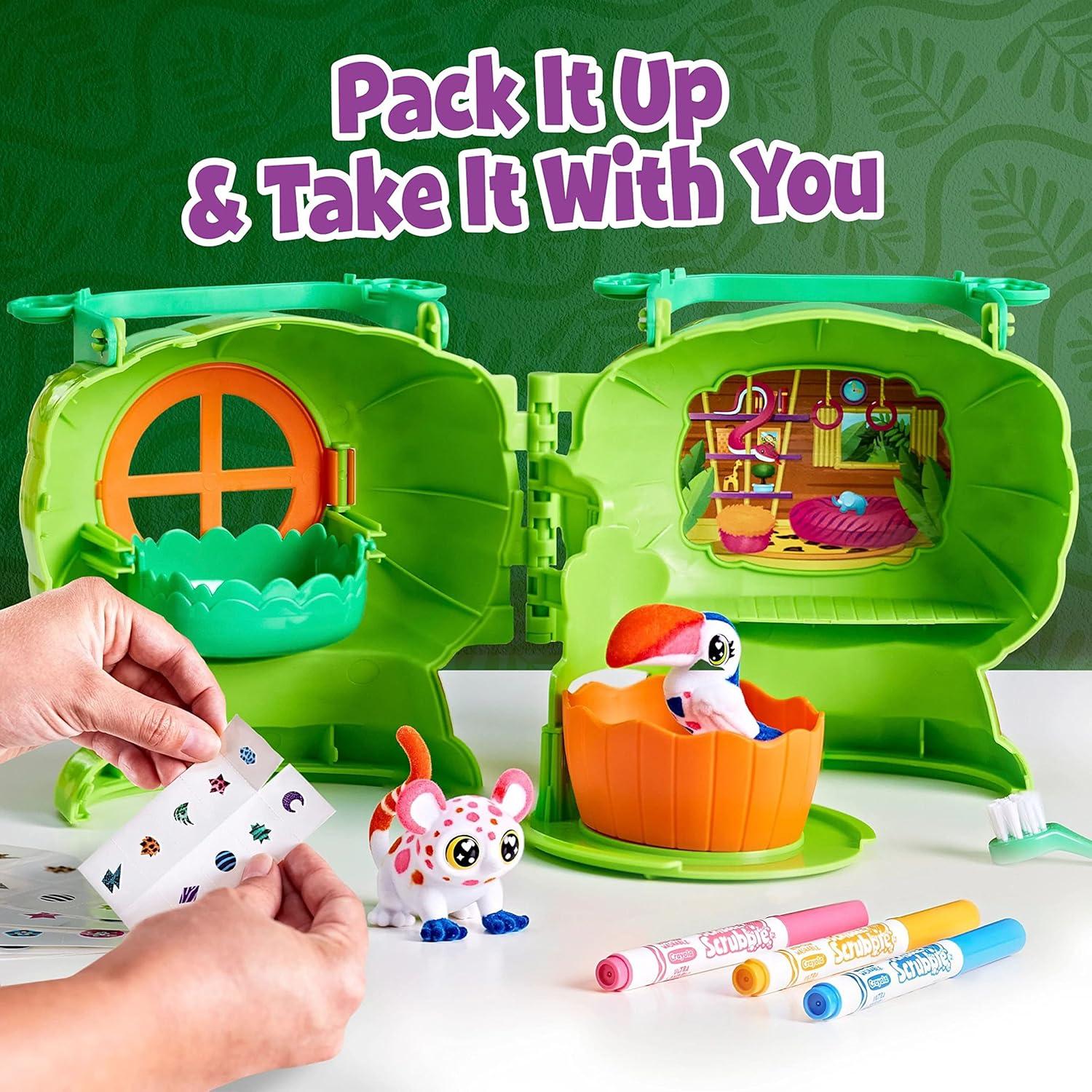 Crayola Scribble Scrubbie Pets Glow Ocean Playset, Toys for Boys & Girls, Gifts for Kids, Ages 3, 4, 5, 6(Safari Treehouse)