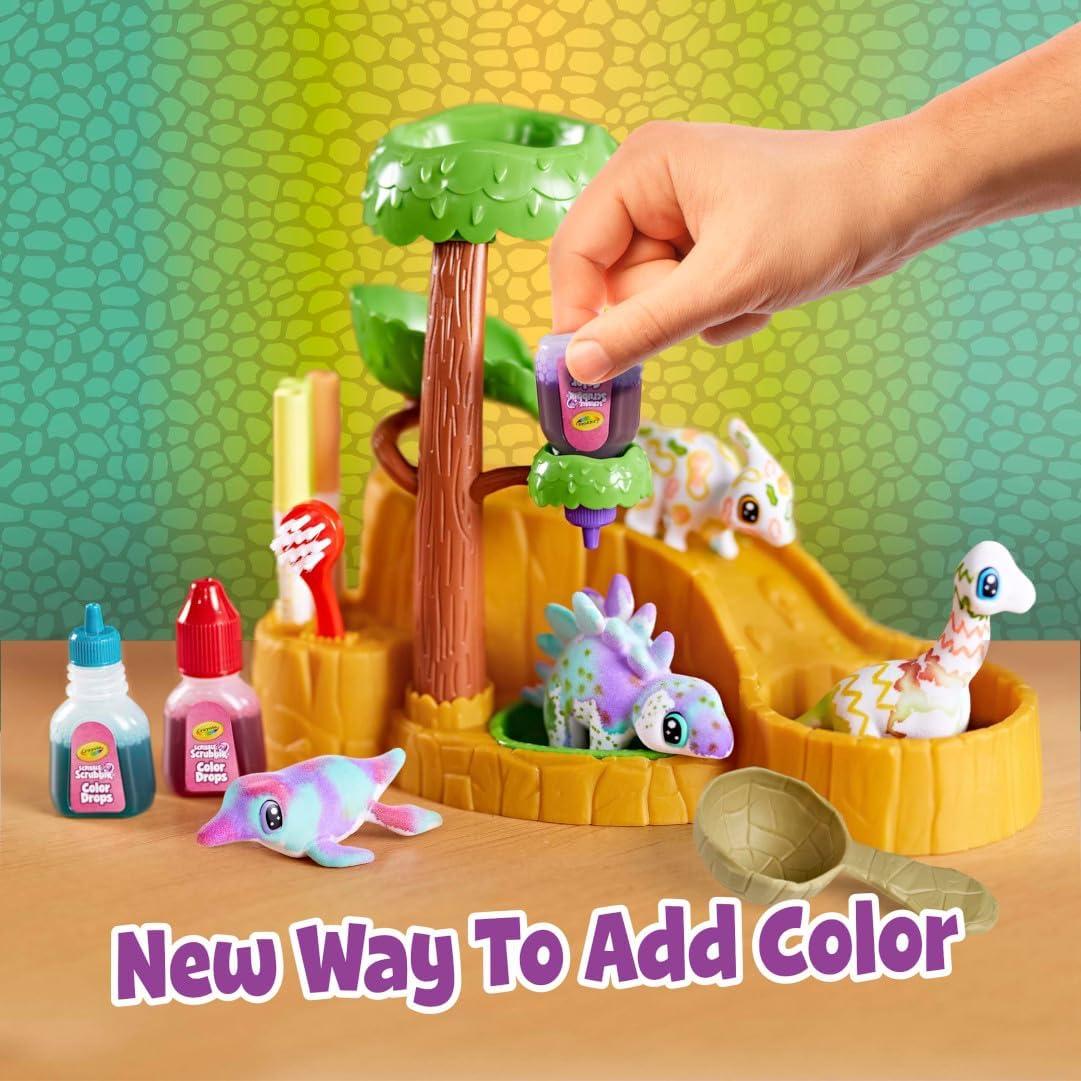 Crayola Scribble Scrubbie Peculiar Pets, Washable Pet Grooming Toy Set for Kids, DIY Toddler Arts & Crafts, Gifts for Girls & Boys, Ages 3+(Dinosaur Waterslide)