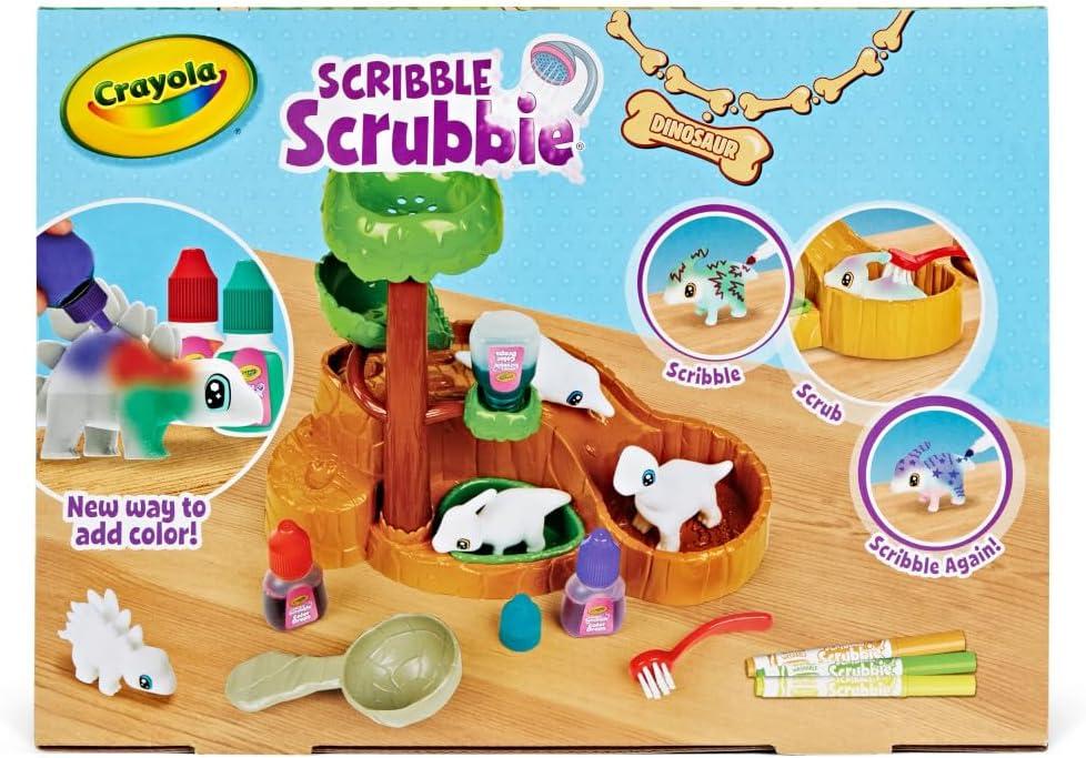 Crayola Scribble Scrubbie Peculiar Pets, Washable Pet Grooming Toy Set for Kids, DIY Toddler Arts & Crafts, Gifts for Girls & Boys, Ages 3+(Dinosaur Waterslide)