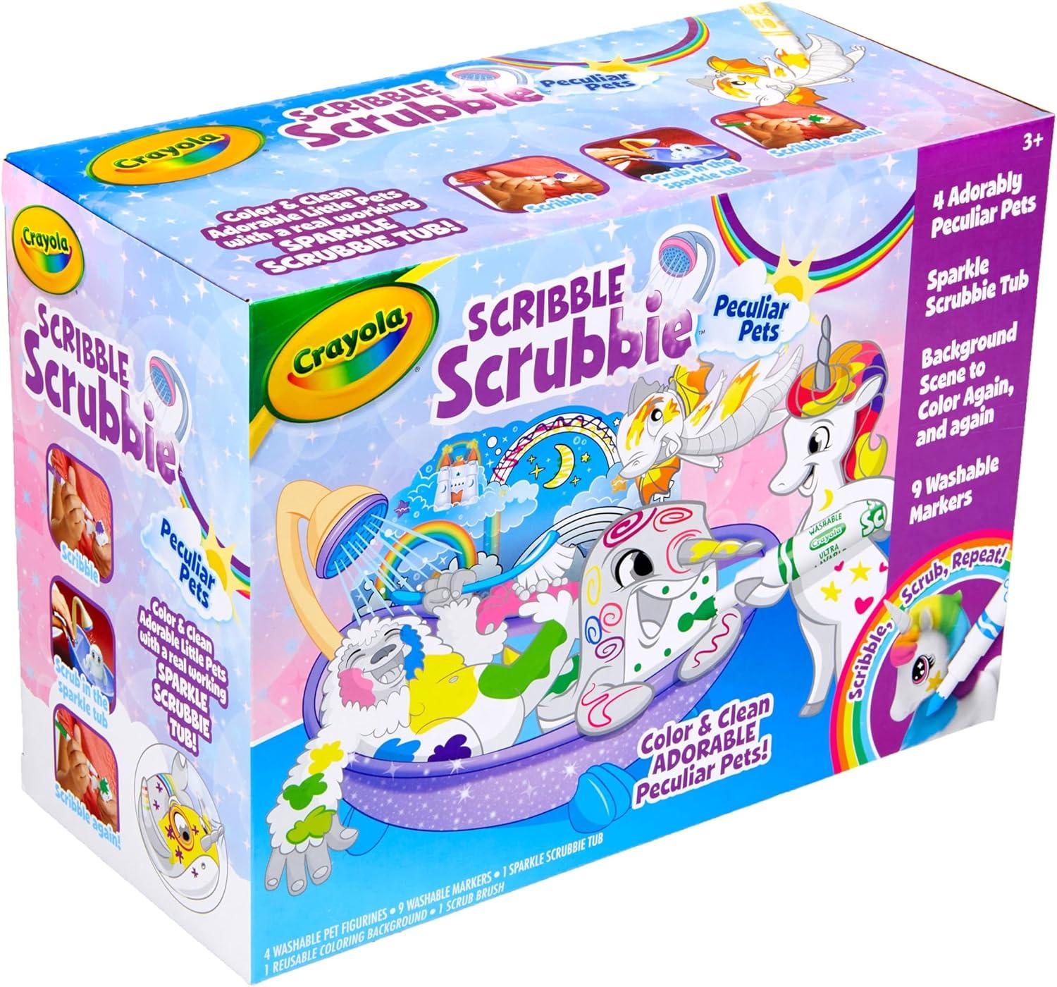 Crayola Scribble Scrubbie Peculiar Pets, Washable Pet Grooming Toy Set for Kids, DIY Toddler Arts & Crafts, Gifts for Girls & Boys, Ages 3+(Peculiar Pets)