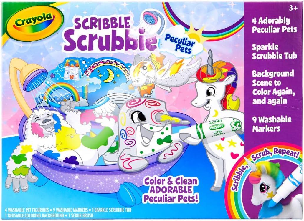 Crayola Scribble Scrubbie Peculiar Pets, Washable Pet Grooming Toy Set for Kids, DIY Toddler Arts & Crafts, Gifts for Girls & Boys, Ages 3+(Peculiar Pets)