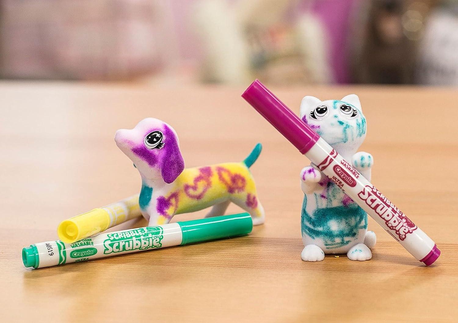 Crayola Scribble Scrubbie Safari 2 Pack Animal Toy Set Age 3+(Dog & Cat)
