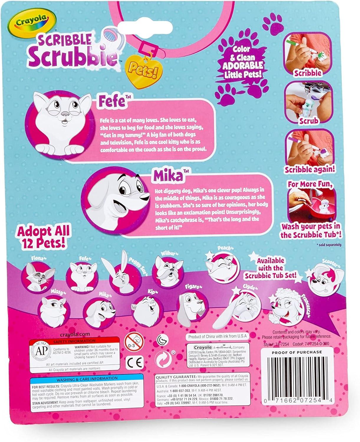 Crayola Scribble Scrubbie Safari 2 Pack Animal Toy Set Age 3+(Dog & Cat)