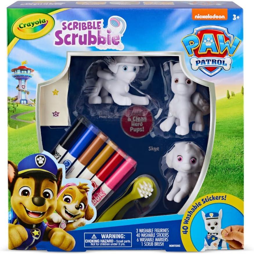 Crayola Scribble Scrubbie PAW Patrol Figurine Playset, Customizable PAW Patrol Toys & Gifts for Toddlers, Reusable Coloring Activity, Ages 3+(Paw Patrol Playset)