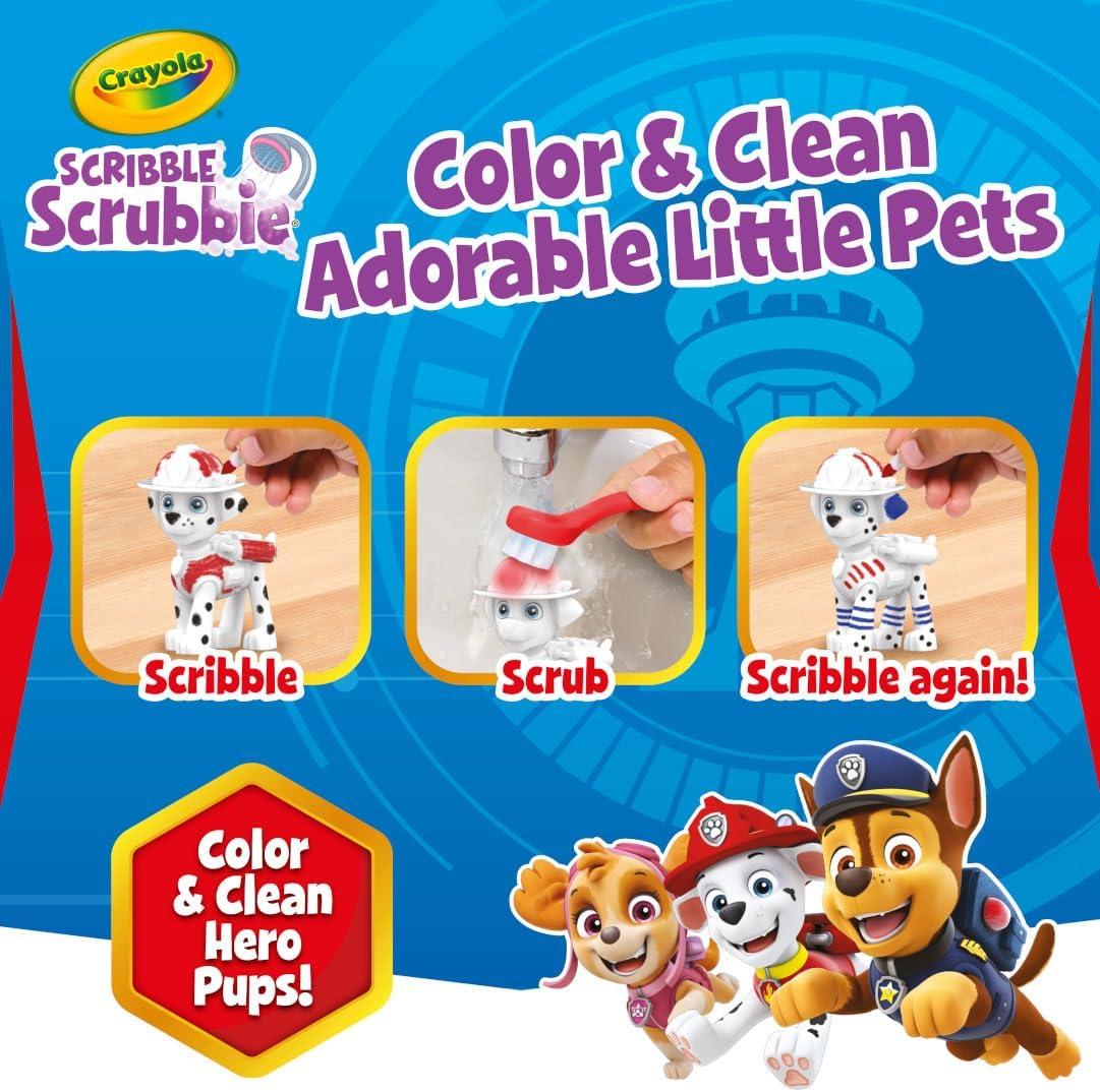 Crayola Scribble Scrubbie PAW Patrol Figurine Playset, Customizable PAW Patrol Toys & Gifts for Toddlers, Reusable Coloring Activity, Ages 3+(Paw Patrol Playset)