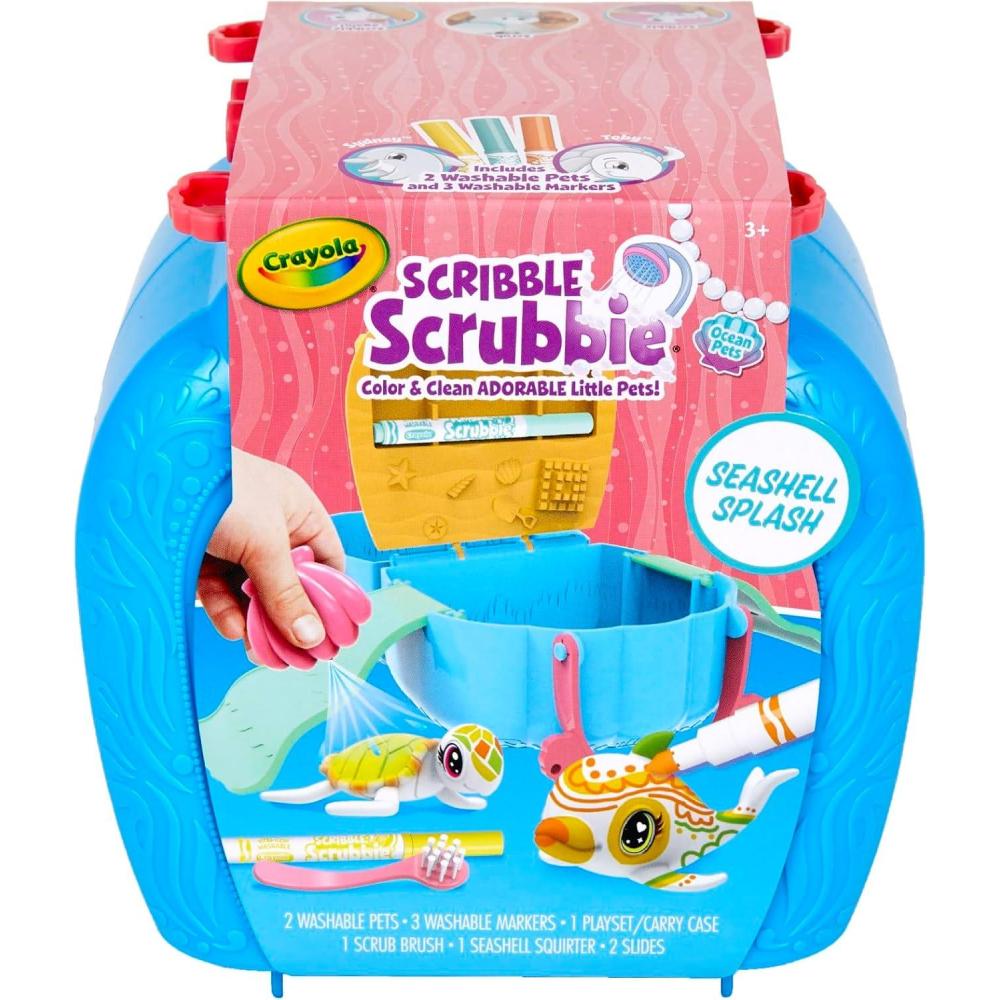Crayola Scribble Scrubbie Pets Glow Ocean Playset, Toys for Boys & Girls, Gifts for Kids, Ages 3, 4, 5, 6(Seashell Splash)