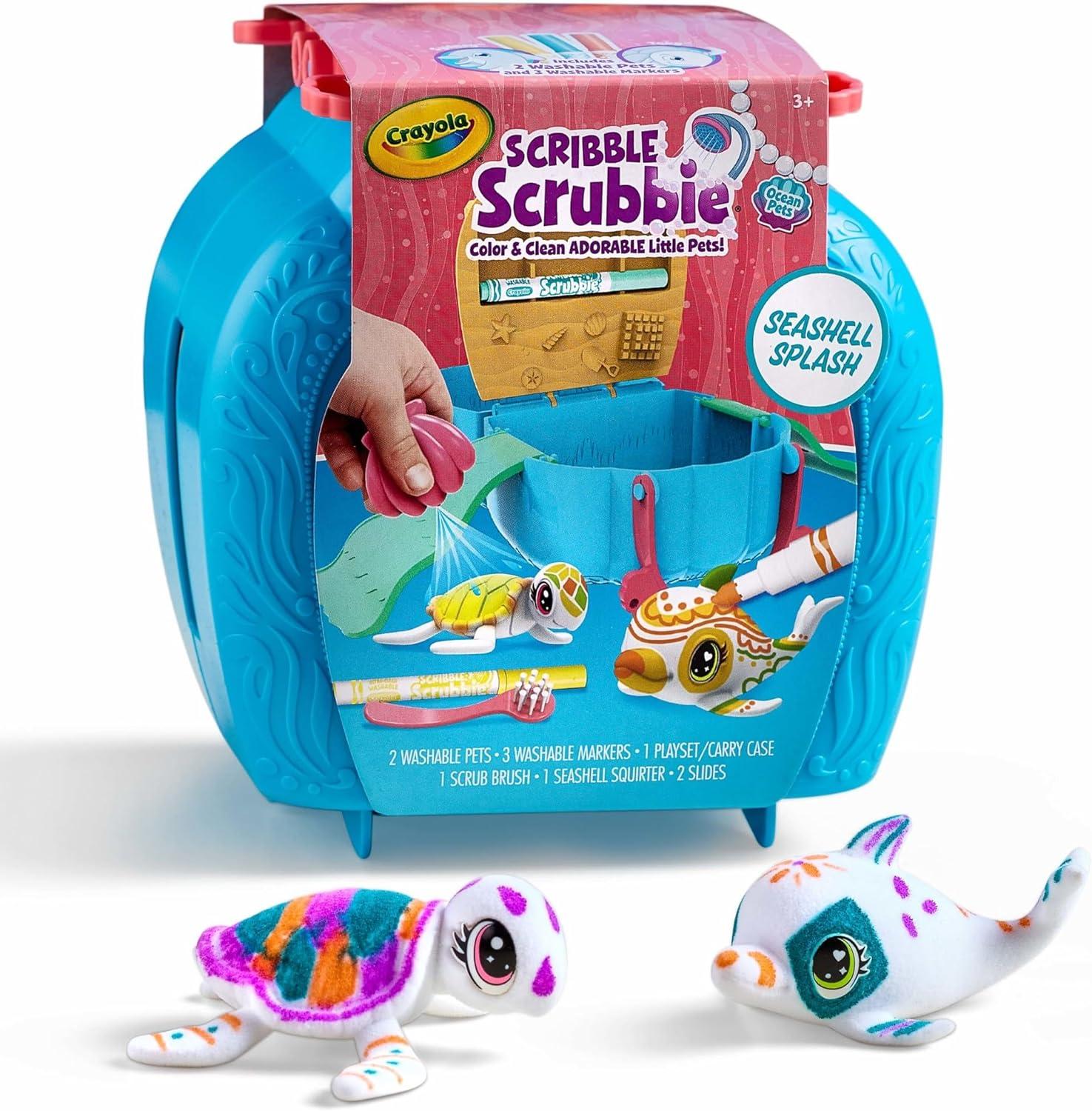 Crayola Scribble Scrubbie Pets Glow Ocean Playset, Toys for Boys & Girls, Gifts for Kids, Ages 3, 4, 5, 6(Seashell Splash)