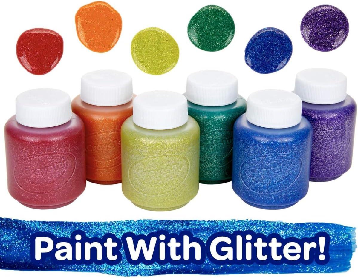 Crayola Washable Kids Paint Set (12ct), Classic and Glitter Paint for Kids, Arts & Crafts Supplies for Classrooms, Toddler Painting Kit, Gifts, Ages 3, 4, 5 [Amazon Exclusive](Classic & Glitter)