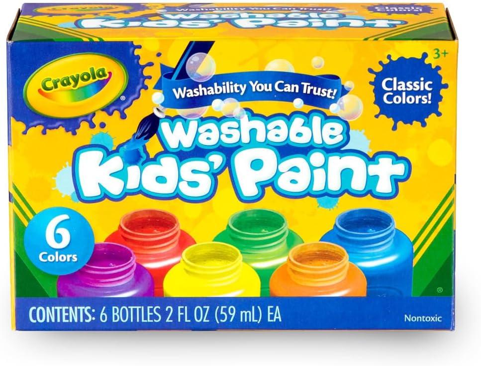Crayola Washable Kids Paint Set (12ct), Classic and Glitter Paint for Kids, Arts & Crafts Supplies for Classrooms, Toddler Painting Kit, Gifts, Ages 3, 4, 5 [Amazon Exclusive](Classic & Glitter)