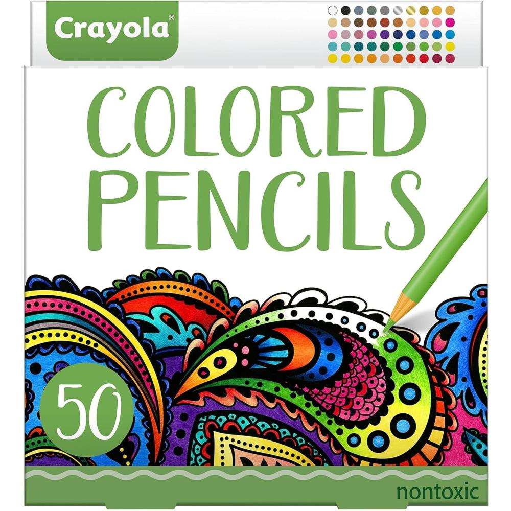 Crayola Colored Pencils For Adults (50ct), Colored Pencil Set for Adult Coloring Books, Coloring Set, Gift for Teens & Adults [Amazon Exclusive](50 Count)