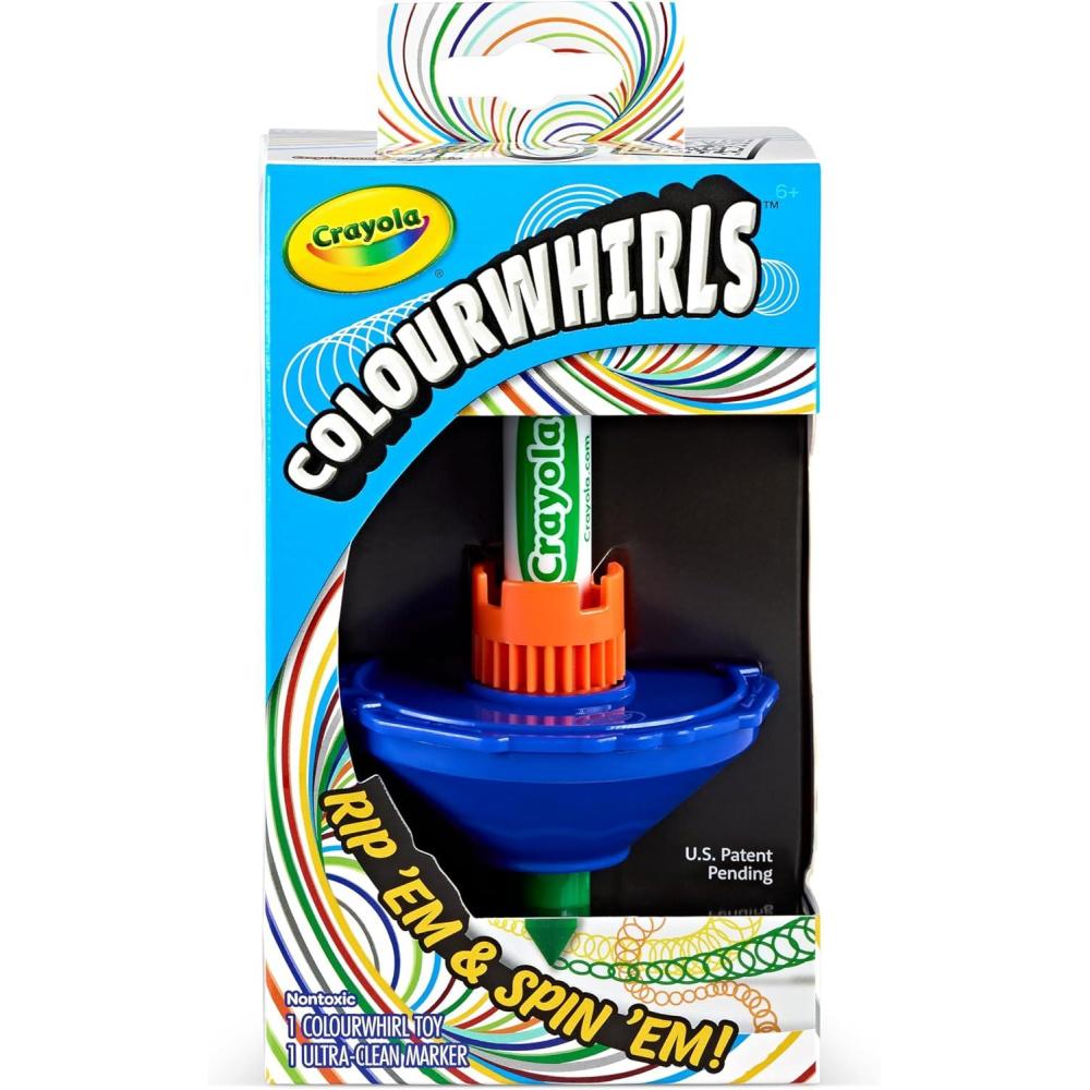 Crayola Colourwhirls (3ct), Spin Art Toy, Battling Spinning Top Toy for Kids, 1 Launcher, Arts & Crafts Kit, Gift for Boys & Girls, Ages 6, 7, 8(1 x spinning top)