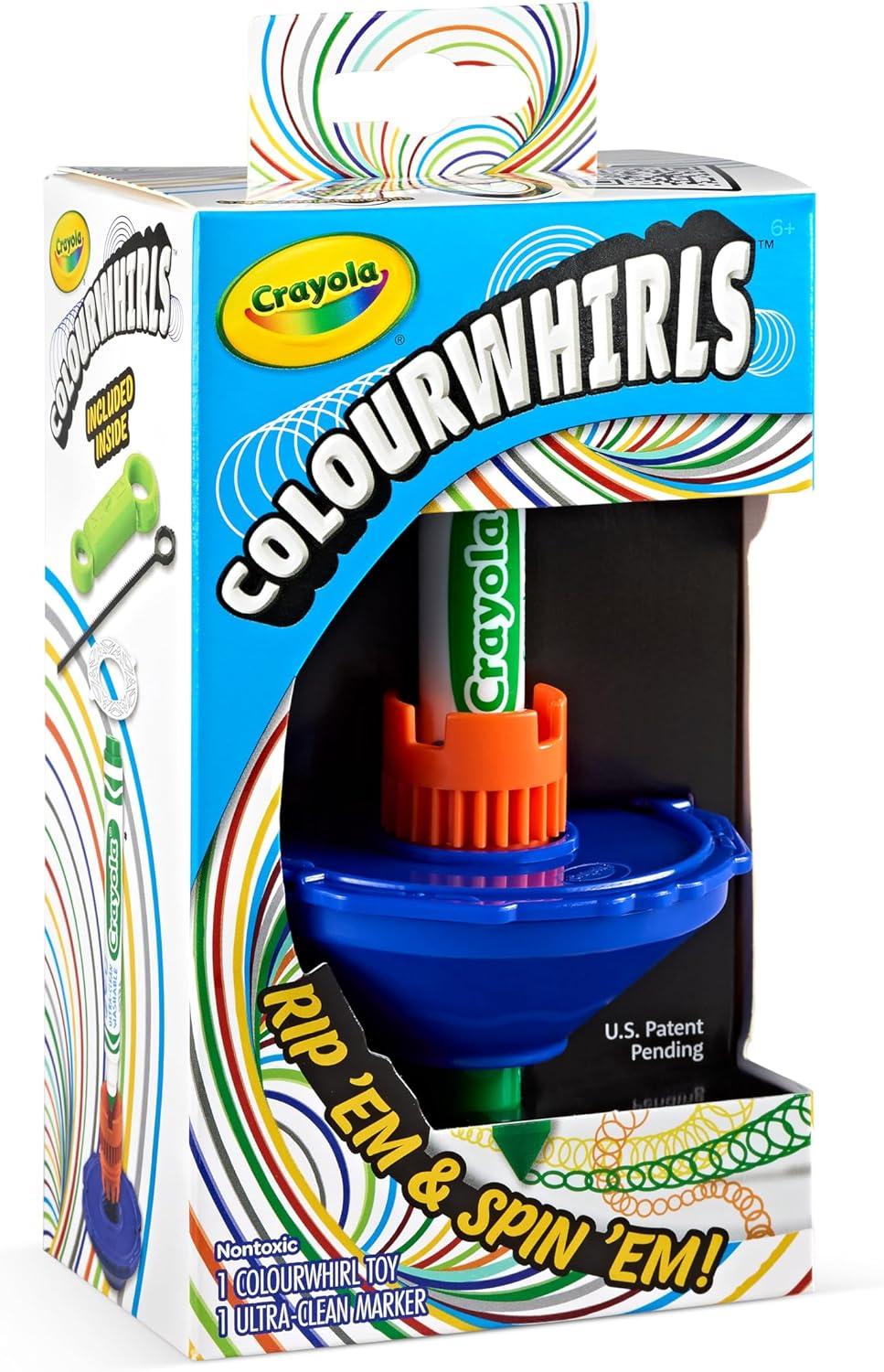 Crayola Colourwhirls (3ct), Spin Art Toy, Battling Spinning Top Toy for Kids, 1 Launcher, Arts & Crafts Kit, Gift for Boys & Girls, Ages 6, 7, 8(1 x spinning top)