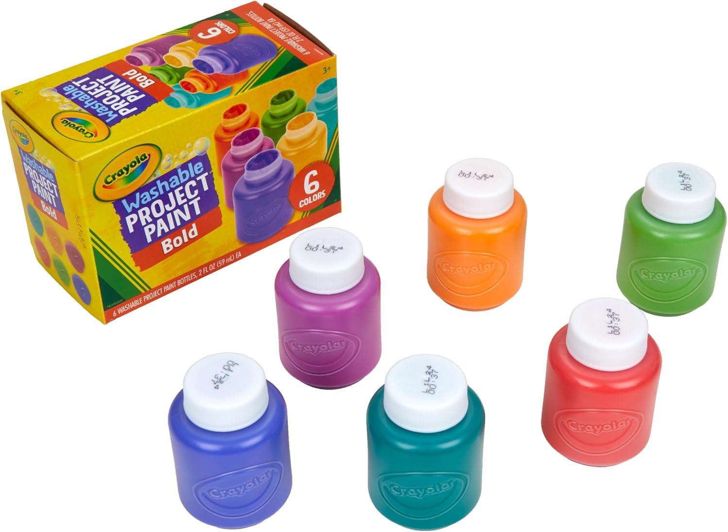 Crayola Washable Kids Paint Set (12ct), Classic and Glitter Paint for Kids, Arts & Crafts Supplies for Classrooms, Toddler Painting Kit, Gifts, Ages 3, 4, 5 [Amazon Exclusive](Bold)
