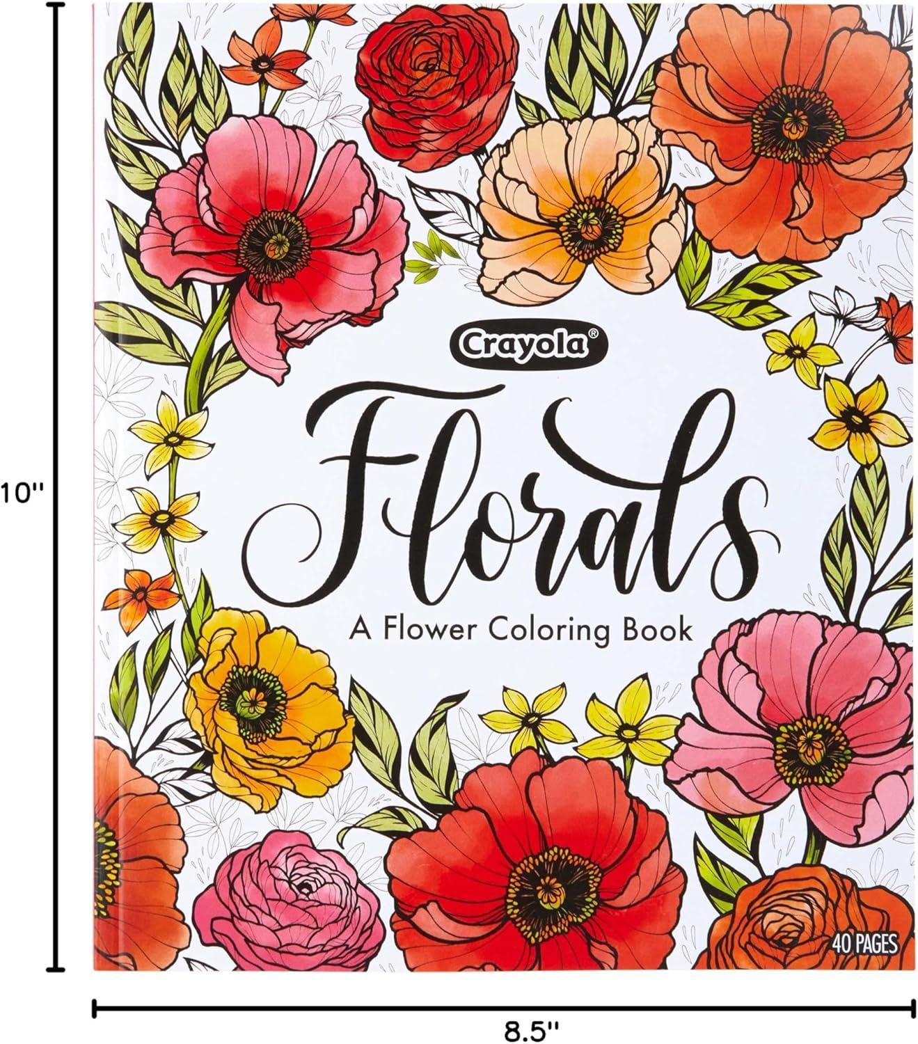 Crayola Colors of Kindness Adult Coloring Book (40pgs), Adult Coloring Pages, Stress Relief Activity, Gift for Teens & Adults, 9+(Florals)