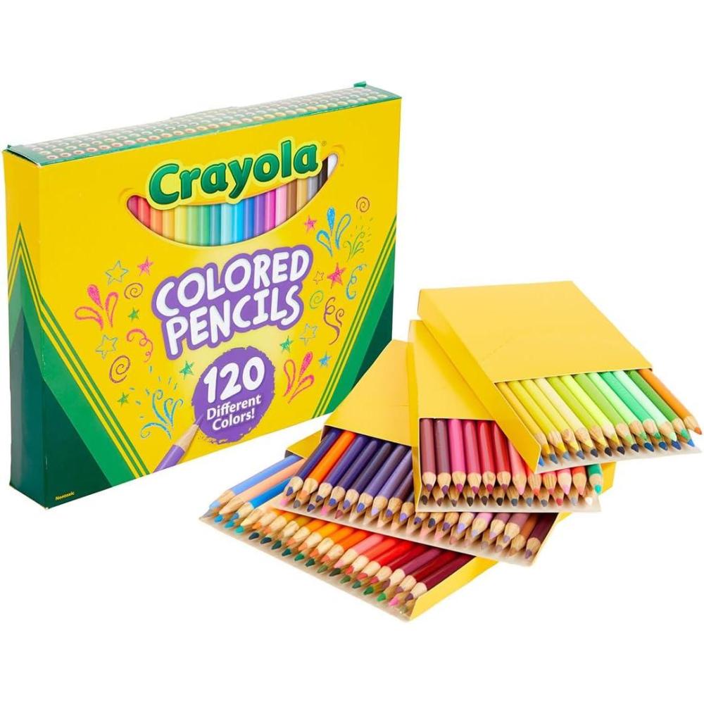 Crayola Colored Pencils Set (120ct), Coloring Book Pencils, Kids Classroom Art Supplies, Bulk Colored Pencils, Presharpened, Gifts for Kids, Ages 3, 4, 5(1 Count (Pack of 1))