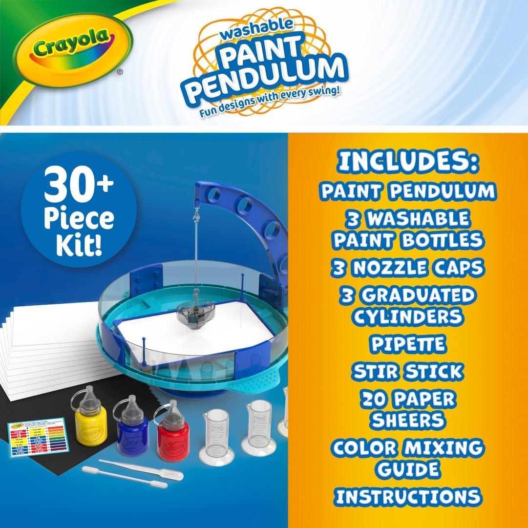Crayola Washable Kids Paint Set (12ct), Classic and Glitter Paint for Kids, Arts & Crafts Supplies for Classrooms, Toddler Painting Kit, Gifts, Ages 3, 4, 5 [Amazon Exclusive](Paint Pendulum)