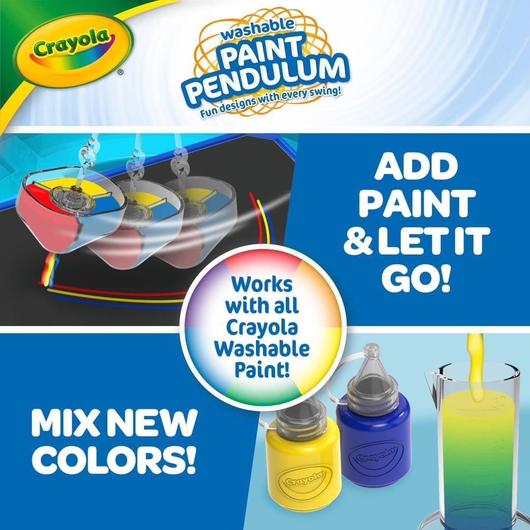 Crayola Washable Kids Paint Set (12ct), Classic and Glitter Paint for Kids, Arts & Crafts Supplies for Classrooms, Toddler Painting Kit, Gifts, Ages 3, 4, 5 [Amazon Exclusive](Paint Pendulum)