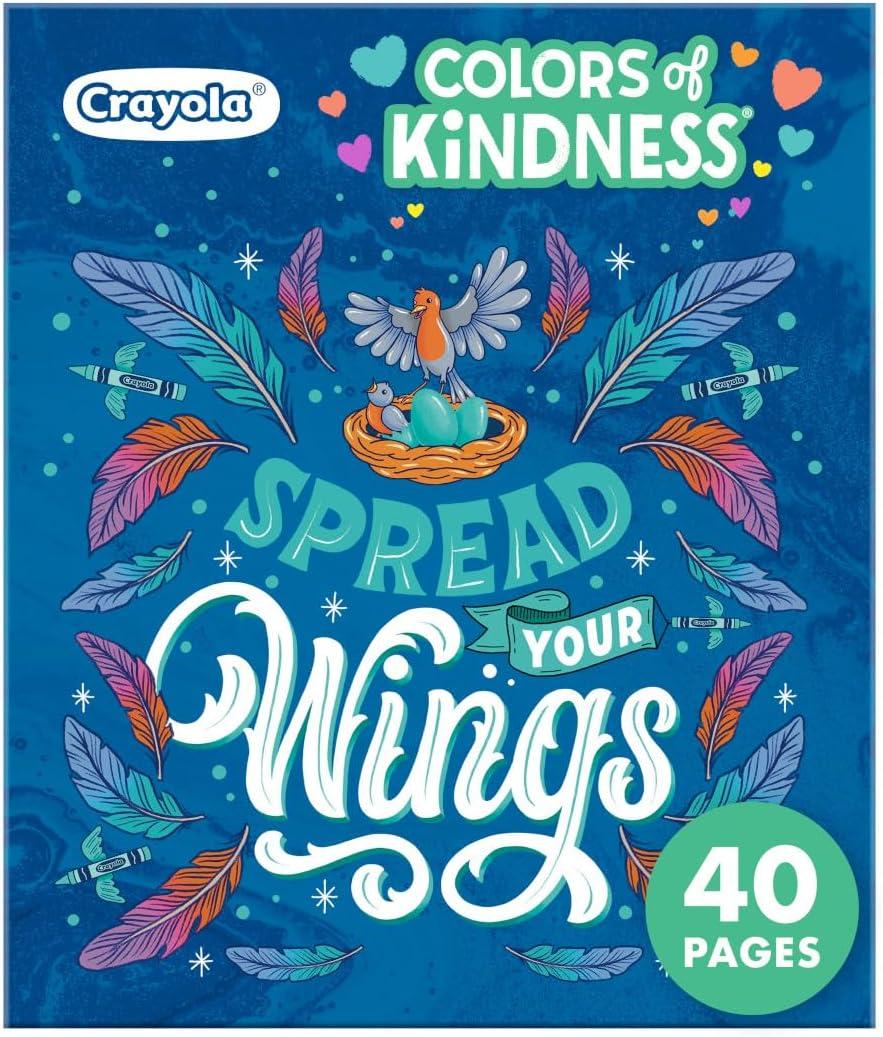 Crayola Colors of Kindness Adult Coloring Book (40pgs), Adult Coloring Pages, Stress Relief Activity, Gift for Teens & Adults, 9+(Colors of Kindness)