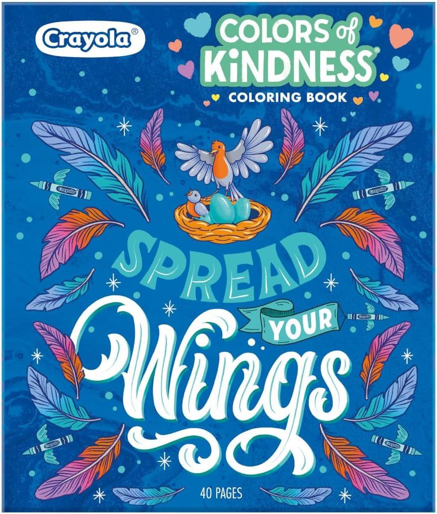 Crayola Colors of Kindness Adult Coloring Book (40pgs), Adult Coloring Pages, Stress Relief Activity, Gift for Teens & Adults, 9+(Colors of Kindness)
