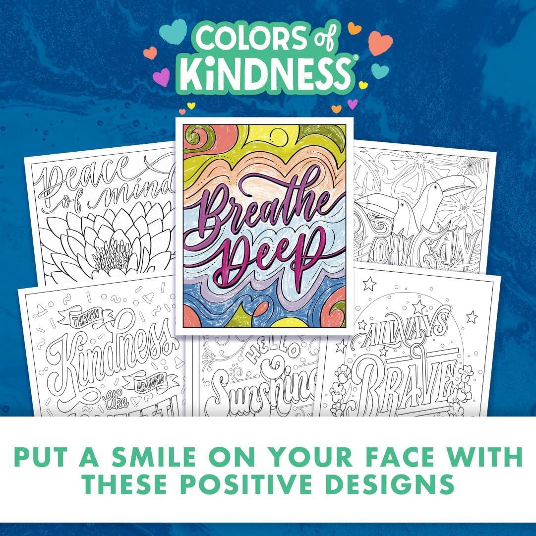 Crayola Colors of Kindness Adult Coloring Book (40pgs), Adult Coloring Pages, Stress Relief Activity, Gift for Teens & Adults, 9+(Colors of Kindness)