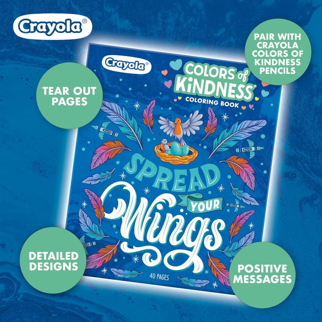 Crayola Colors of Kindness Adult Coloring Book (40pgs), Adult Coloring Pages, Stress Relief Activity, Gift for Teens & Adults, 9+(Colors of Kindness)