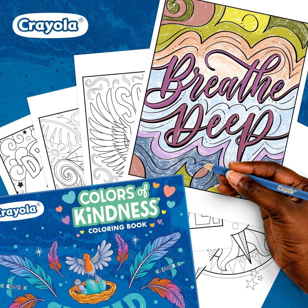 Crayola Colors of Kindness Adult Coloring Book (40pgs), Adult Coloring Pages, Stress Relief Activity, Gift for Teens & Adults, 9+(Colors of Kindness)