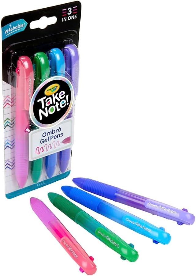 Crayola Colored Gel Pens for Kids and Adult Coloring, Washable Pens Medium Point, 14 Count(4 Count)
