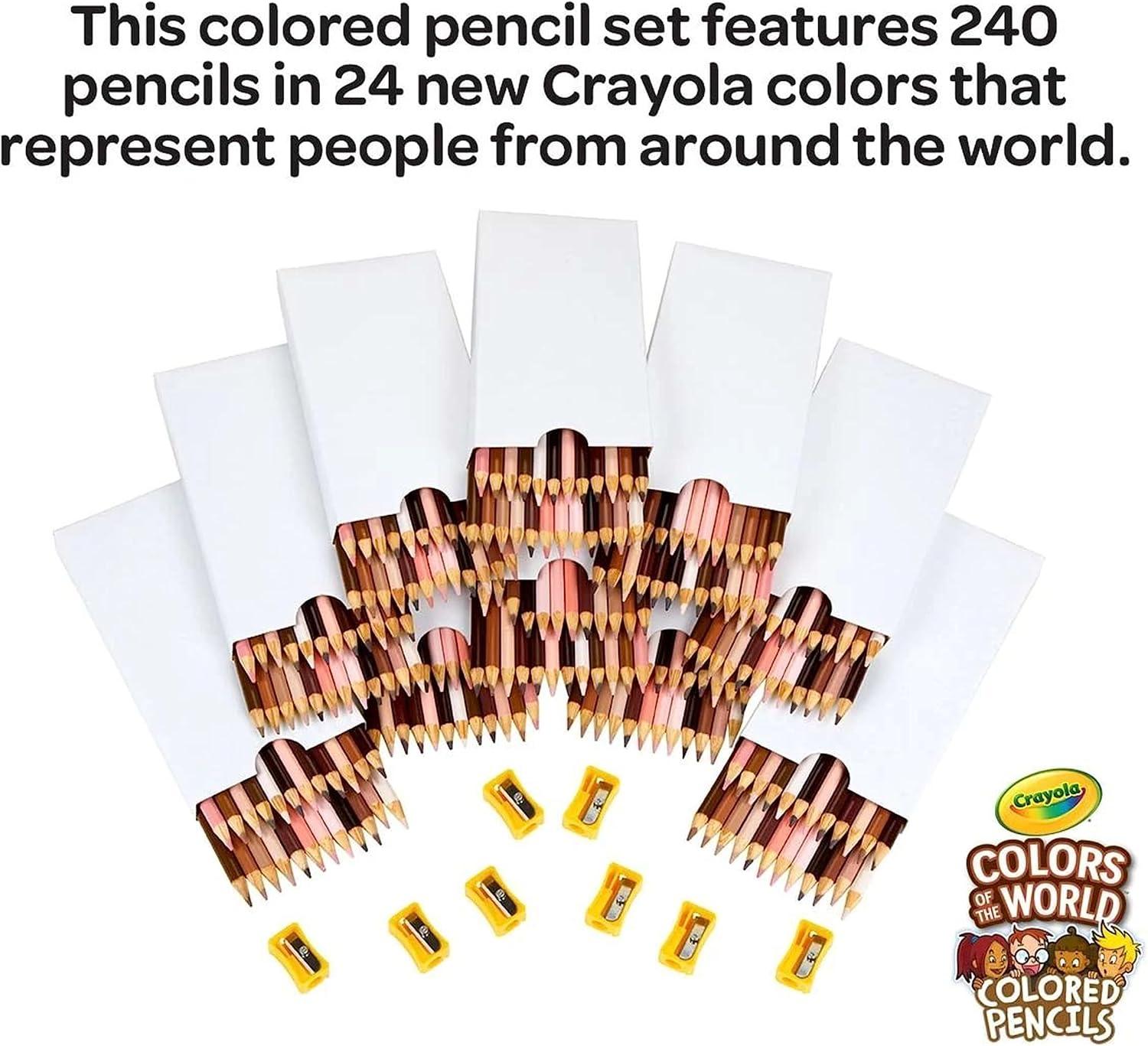 Crayola Colors of the World Skin Tone Colored Pencils Classpack (240ct), Bulk Colored Pencils for Classrooms, Teacher Supplies, Gifts