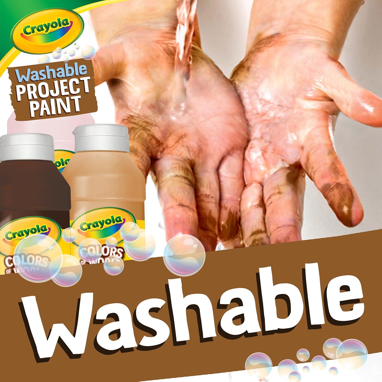 Crayola Colors Of The World Washable Paint – 8oz (9ct), Bulk Skin Tone Paint, Kids Arts & Crafts Supplies, For Teachers & Classrooms