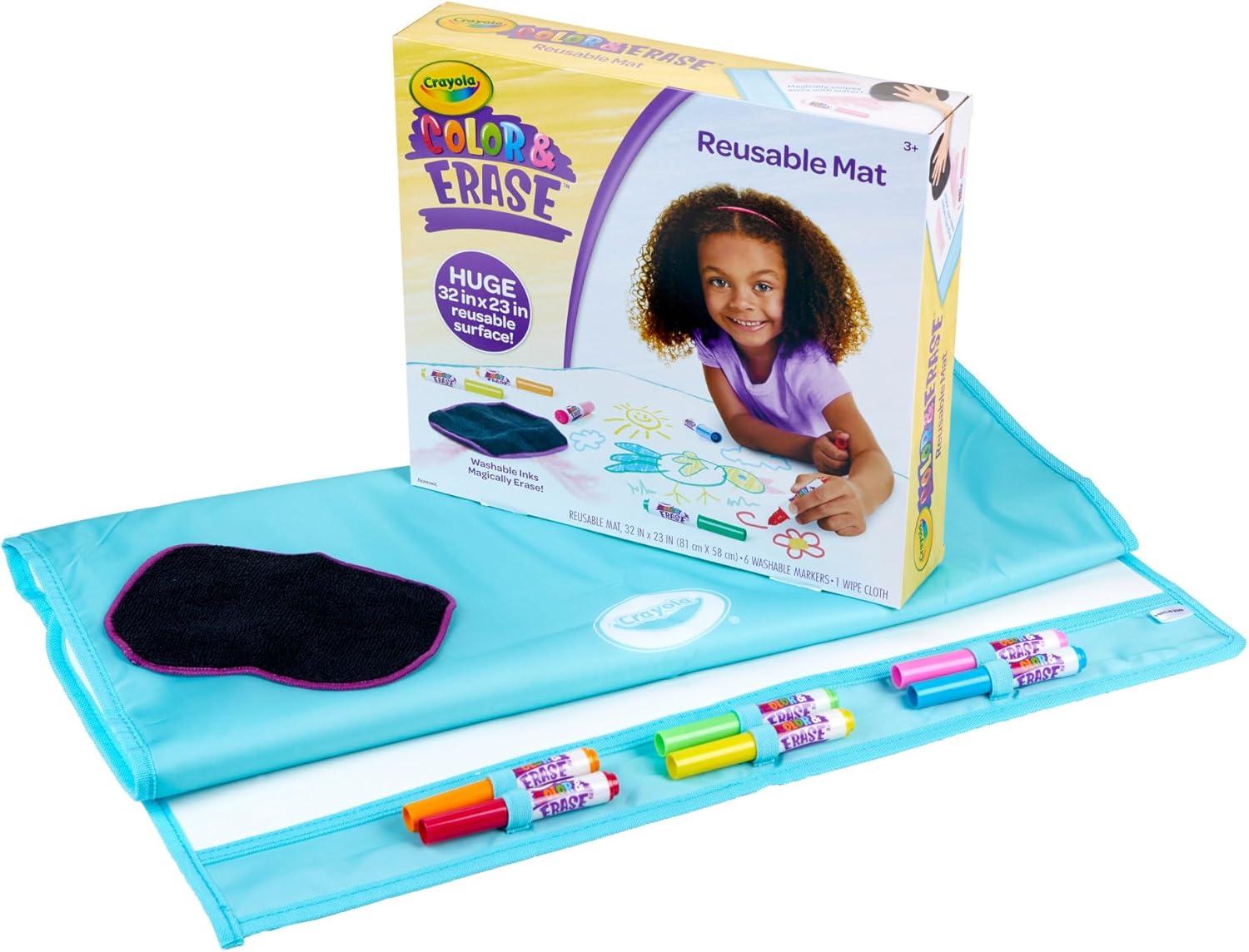 Crayola Color & Erase Drawing Board for Kids, Travel Coloring Kit, Drawing Toy, Toddler Coloring Set, Gift for Kids, 3+(Activity Mat)