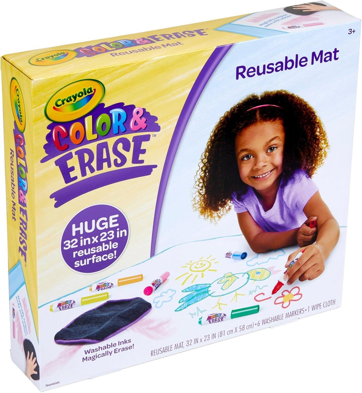 Crayola Color & Erase Drawing Board for Kids, Travel Coloring Kit, Drawing Toy, Toddler Coloring Set, Gift for Kids, 3+(Activity Mat)