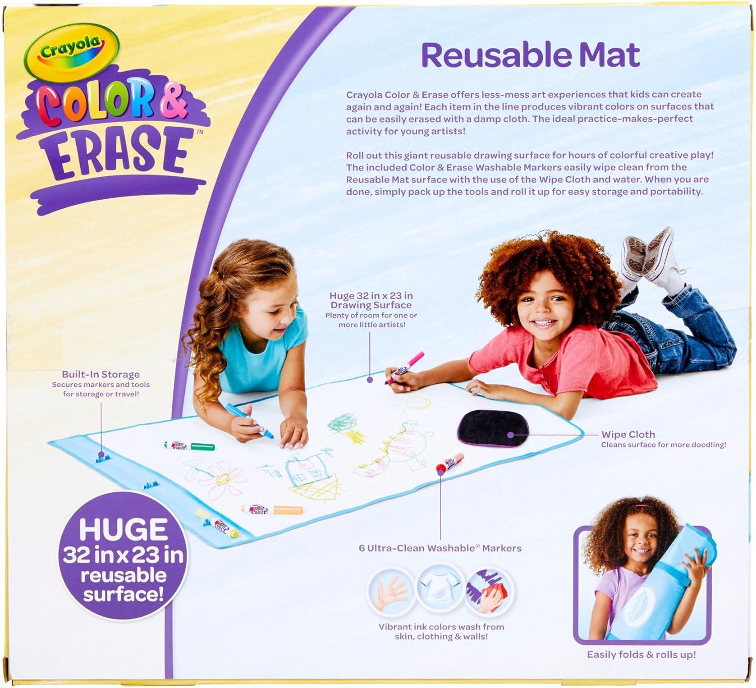Crayola Color & Erase Drawing Board for Kids, Travel Coloring Kit, Drawing Toy, Toddler Coloring Set, Gift for Kids, 3+(Activity Mat)