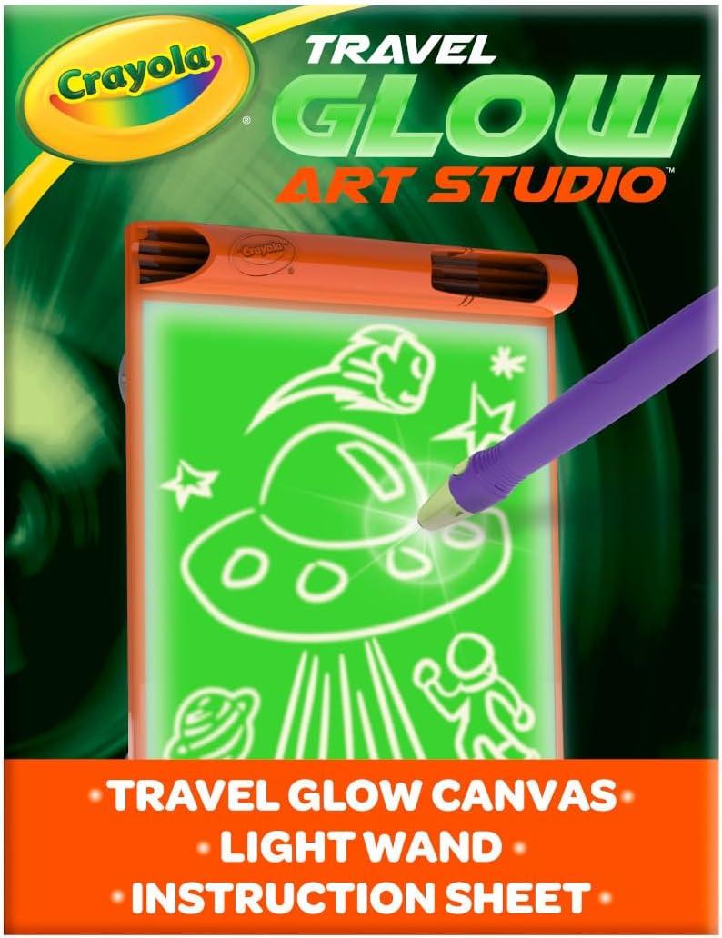 Crayola Travel Glow Art Studio, Glow in The Dark Toys, Kids Gifts for Girls and Boys, Ages 6, 7, 8, 9(Travel)