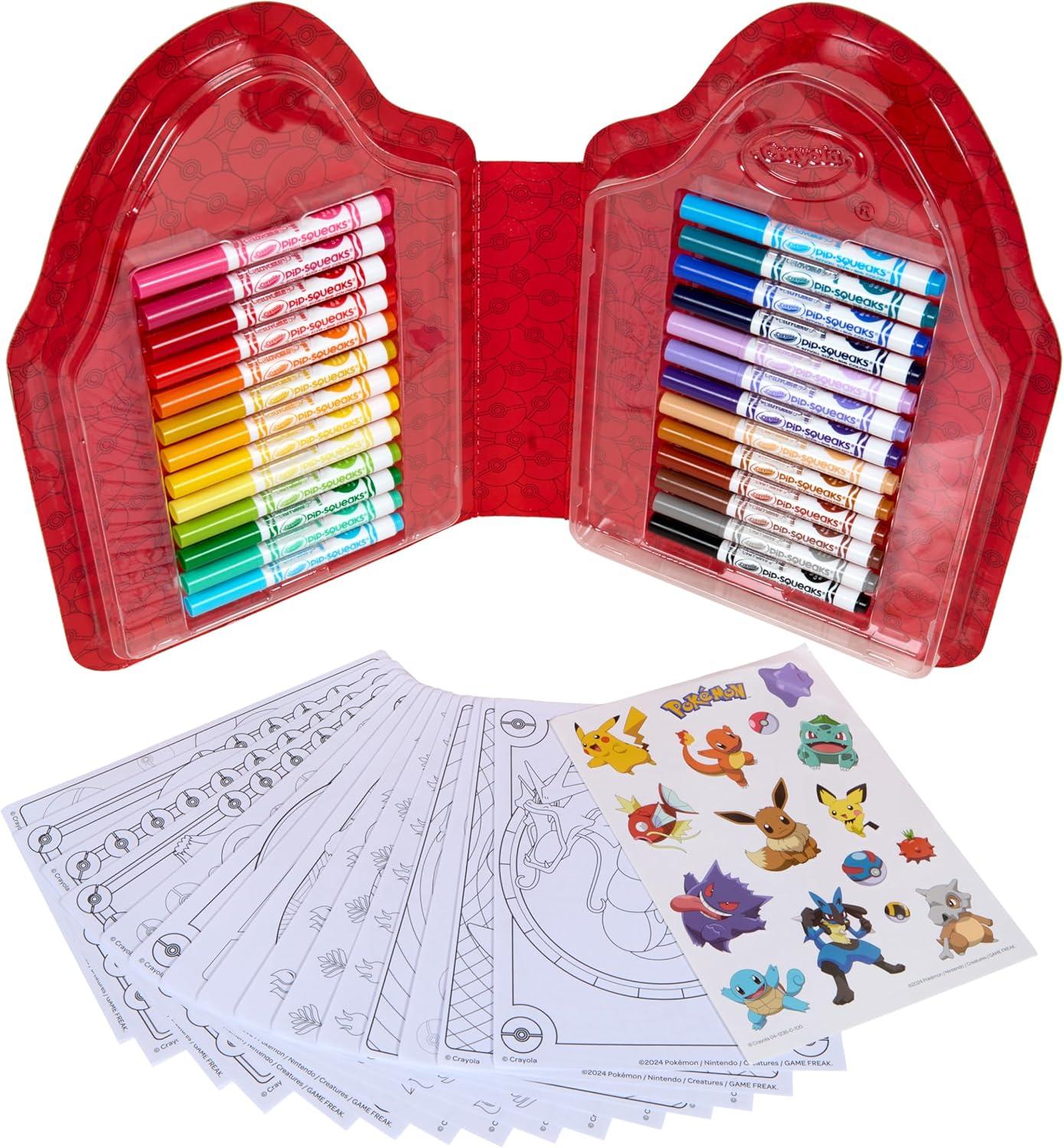 Crayola Pokemon Art Kit for Kids (45pcs), Pokemon Coloring Book Pages, Pokemon Stickers for Kids, Pokemon Toys, Gift for kids, Ages 4+(Pikachu)